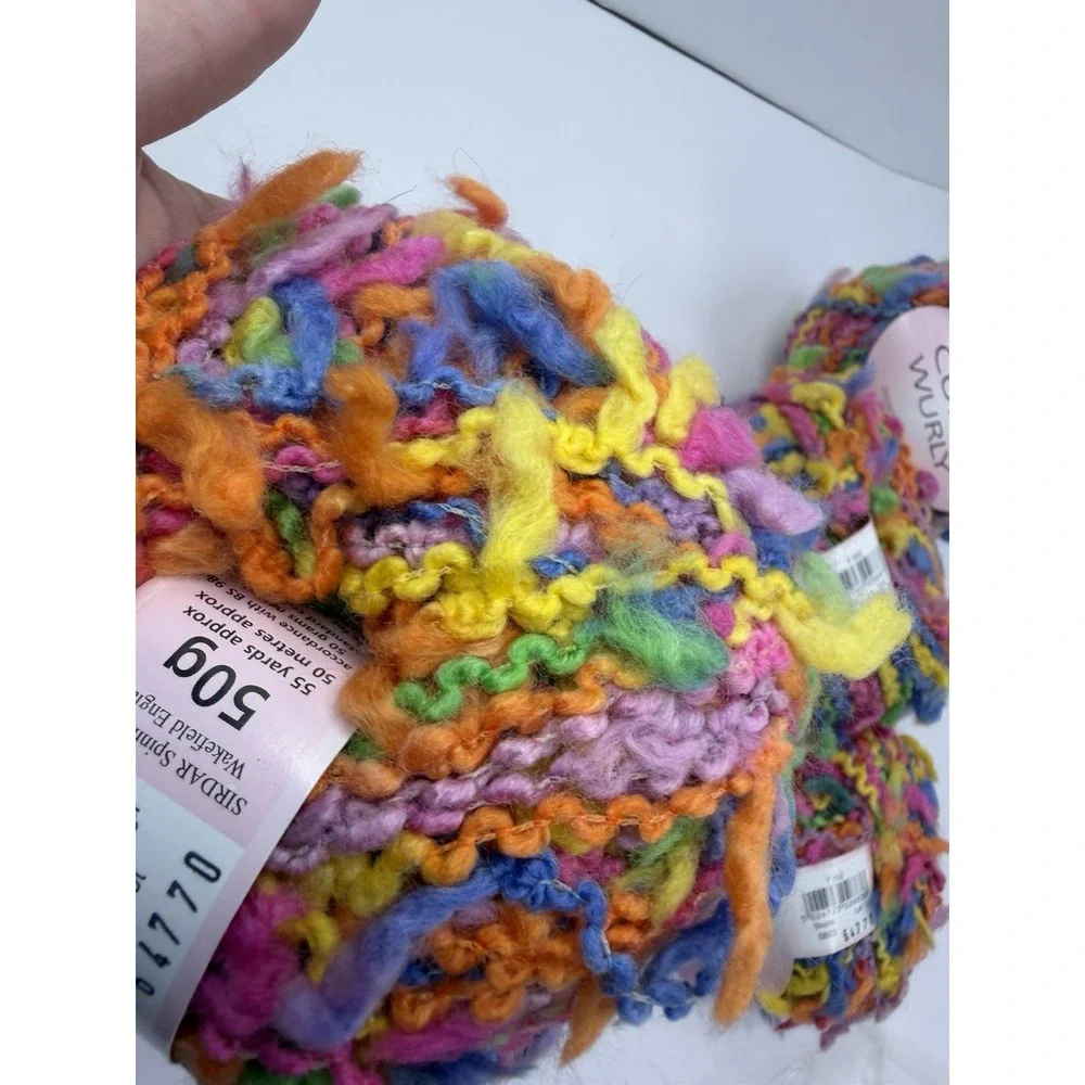 Sirdar Curly Wurly Wool Blend Chunky Boucle Yarn Rainbow Multicolor Lot Of 4